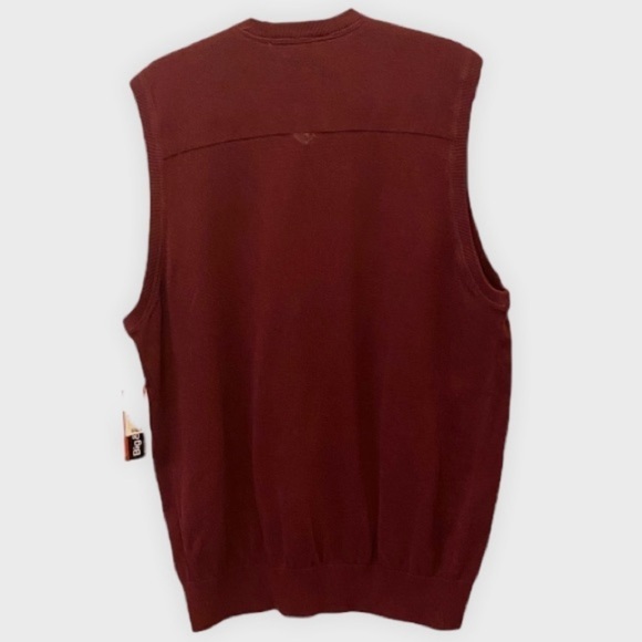IZOD NWT 100% Cotton Sweater Vest XL Tall Burgundy - Picture 2 of 7